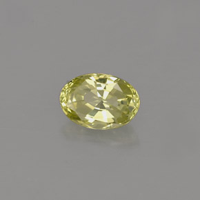 0.58 ct Green Chrysoberyl Stone, Natural Chrysoberyl in Oval Facet Shape for Sale