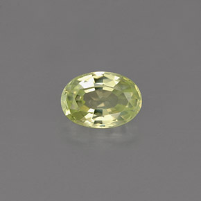 0.61 ct Green Chrysoberyl Gemstone, Chrysoberyl Gem in Oval Facet Shape for Sale.