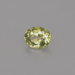 0.48 ct Green Chrysoberyl Stone, Natural Chrysoberyl in Oval Facet Shape for Sale