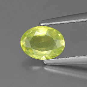 0.79 ct Green Chrysoberyl Gemstone, Chrysoberyl Gem in Oval Facet Shape for Sale.