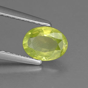 0.79 ct Green Chrysoberyl Stone, Natural Chrysoberyl in Oval Facet Shape for Sale