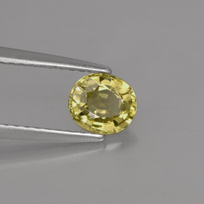 0.71 ct Yellow Chrysoberyl Stone, Natural Chrysoberyl in Oval Facet Shape for Sale