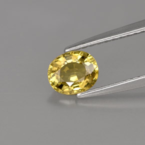 0.71 ct Yellow Chrysoberyl Gemstone, Chrysoberyl Gem in Oval Facet Shape for Sale.