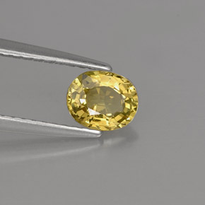 0.71 ct Yellow Chrysoberyl Stone, Natural Chrysoberyl in Oval Facet Shape for Sale