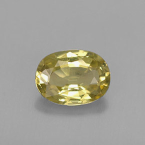 0.68 ct Yellow Chrysoberyl Gemstone, Chrysoberyl Gem in Oval Facet Shape for Sale.