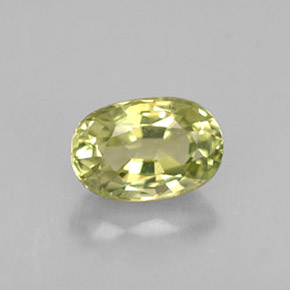0.71 ct Green Chrysoberyl Gemstone, Chrysoberyl Gem in Oval Facet Shape for Sale.