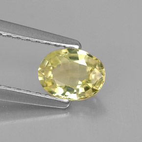 0.62 ct Yellow Chrysoberyl Gemstone, Chrysoberyl Gem in Oval Facet Shape for Sale.