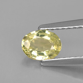 0.62 ct Yellow Chrysoberyl Stone, Natural Chrysoberyl in Oval Facet Shape for Sale