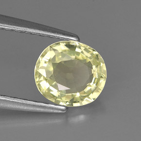 0.87 ct Green Chrysoberyl Stone, Natural Chrysoberyl in Oval Facet Shape for Sale