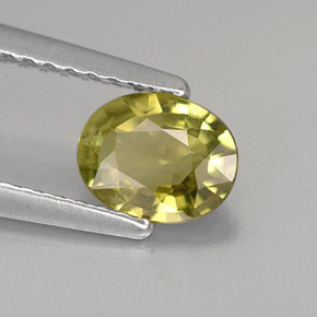 0.66 ct Green Chrysoberyl Stone, Natural Chrysoberyl in Oval Facet Shape for Sale