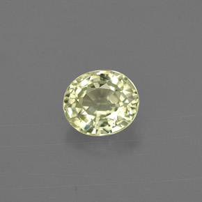 0.54 ct Green Chrysoberyl Gemstone, Chrysoberyl Gem in Oval Facet Shape for Sale.