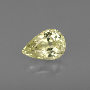 0.58 ct Yellow Chrysoberyl Gemstone, Chrysoberyl Gem in Pear Facet Shape for Sale.