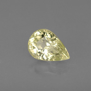 0.58 ct Yellow Chrysoberyl Stone, Natural Chrysoberyl in Pear Facet Shape for Sale