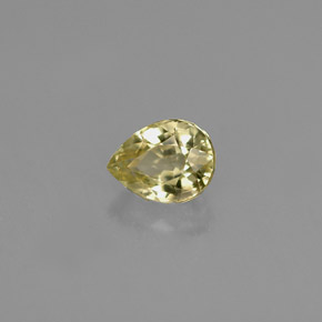 0.53 ct Yellow Chrysoberyl Stone, Natural Chrysoberyl in Pear Facet Shape for Sale