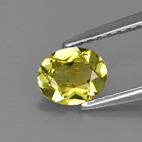 0.57 ct Green Chrysoberyl Gemstone, Chrysoberyl Gem in Oval Facet Shape for Sale.