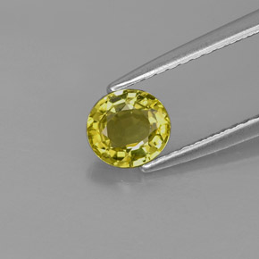 0.70 ct Green Chrysoberyl Gemstone, Chrysoberyl Gem in Oval Facet Shape for Sale.
