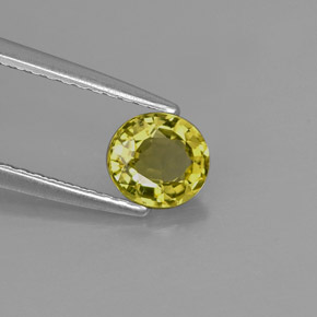 0.70 ct Green Chrysoberyl Stone, Natural Chrysoberyl in Oval Facet Shape for Sale