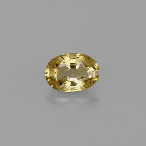 0.65 ct Yellow Chrysoberyl Gemstone, Chrysoberyl Gem in Oval Facet Shape for Sale.