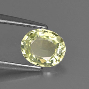 0.72 ct Green Chrysoberyl Stone, Natural Chrysoberyl in Oval Facet Shape for Sale