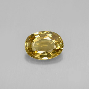 0.96 ct Yellow Chrysoberyl Gemstone, Chrysoberyl Gem in Oval Facet Shape for Sale.