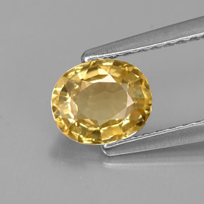 0.98 ct Yellow Chrysoberyl Gemstone, Chrysoberyl Gem in Oval Facet Shape for Sale.