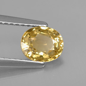 0.98 ct Yellow Chrysoberyl Stone, Natural Chrysoberyl in Oval Facet Shape for Sale