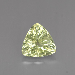 1.04 ct Green Chrysoberyl Gemstone, Chrysoberyl Gem in Trillion Facet Shape for Sale.
