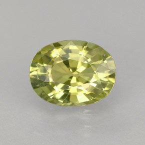 1.45 ct Yellow Chrysoberyl Gemstone, Chrysoberyl Gem in Oval Facet Shape for Sale.