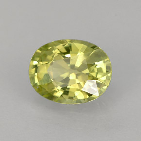 1.45 ct Yellow Chrysoberyl Stone, Natural Chrysoberyl in Oval Facet Shape for Sale
