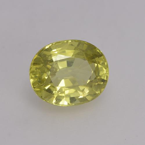 1.41 ct Yellow Chrysoberyl Stone, Natural Chrysoberyl in Oval Facet Shape for Sale