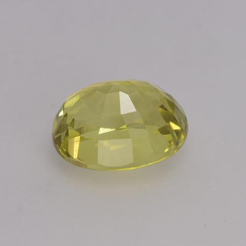 Chrysoberyl Gemstone in 6.9 x 5.7 mm Size for Sale, Chrysoberyl Stone in Pale Yellow Color
