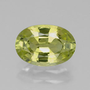 1.42 ct Yellow Chrysoberyl Gemstone, Chrysoberyl Gem in Oval Facet Shape for Sale.