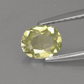 0.57 ct Yellow Chrysoberyl Gemstone, Chrysoberyl Gem in Oval Facet Shape for Sale.