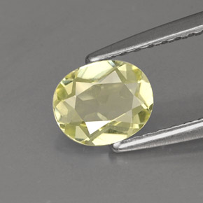 0.62 ct Yellow Chrysoberyl Gemstone, Chrysoberyl Gem in Oval Facet Shape for Sale.