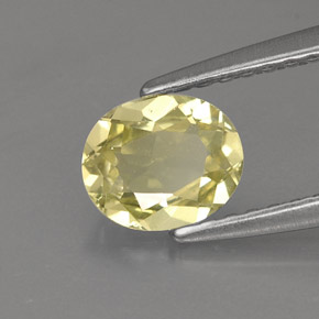 0.68 ct Yellow Chrysoberyl Gemstone, Chrysoberyl Gem in Oval Facet Shape for Sale.