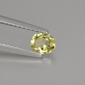 0.44 ct Green Chrysoberyl Stone, Natural Chrysoberyl in Oval Facet Shape for Sale