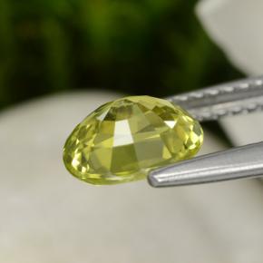 Chrysoberyl Gemstone in 7.5 x 6 mm Size for Sale, Chrysoberyl Stone in Greenish Yellow Color