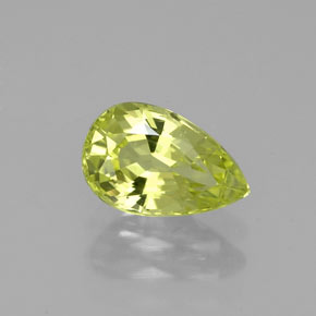 1.25 ct Yellow Chrysoberyl Gemstone, Chrysoberyl Gem in Pear Facet Shape for Sale.