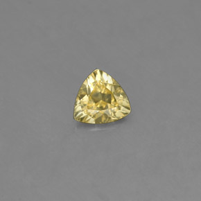 0.40 ct Yellow Chrysoberyl Gemstone, Chrysoberyl Gem in Trillion Facet Shape for Sale.