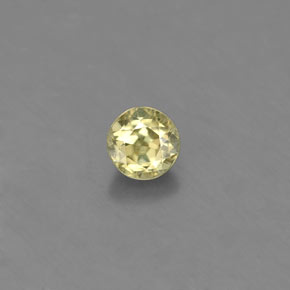 0.53 ct Green Chrysoberyl Gemstone, Chrysoberyl Gem in Round Facet Shape for Sale.