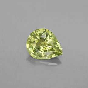 1.30 ct Green Chrysoberyl Gemstone, Chrysoberyl Gem in Pear Facet Shape for Sale.