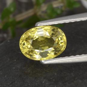 1.12 ct Yellow Chrysoberyl Gemstone, Chrysoberyl Gem in Oval Facet Shape for Sale.