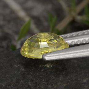 Chrysoberyl Gemstone in 7.2 x 5.2 mm Size for Sale, Chrysoberyl Stone in Golden Color