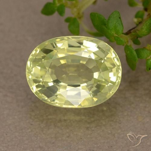 1.76 ct Yellow Chrysoberyl Stone, Natural Chrysoberyl in Oval Facet Shape for Sale