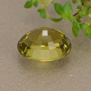 Chrysoberyl Gemstone in 8.1 x 6.3 mm Size for Sale, Chrysoberyl Stone in Golden Green Color
