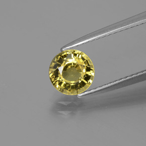1.22 ct Yellow Chrysoberyl Gemstone, Chrysoberyl Gem in Round Facet Shape for Sale.