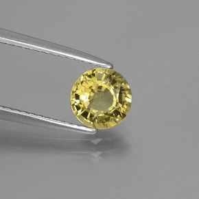 1.22 ct Yellow Chrysoberyl Stone, Natural Chrysoberyl in Round Facet Shape for Sale