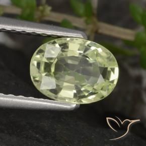 1.17 ct Green Chrysoberyl Stone, Natural Chrysoberyl in Oval Facet Shape for Sale