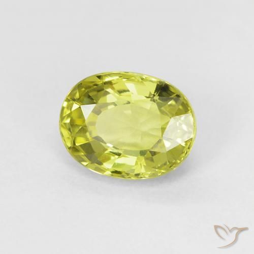 1.07 ct Yellow Chrysoberyl Stone, Natural Chrysoberyl in Oval Facet Shape for Sale