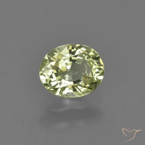 1.08 ct Green Chrysoberyl Stone, Natural Chrysoberyl in Oval Facet Shape for Sale
